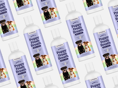 Rosey's Puppy Fresh Breath Label branding dental dog graphic design label pets puppy