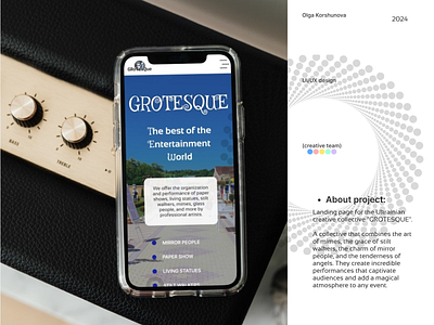 Landing page for the Ukrainian creative collective "GROTESQUE". animation app design graphic design illustration logo motion graphics typography ui ux