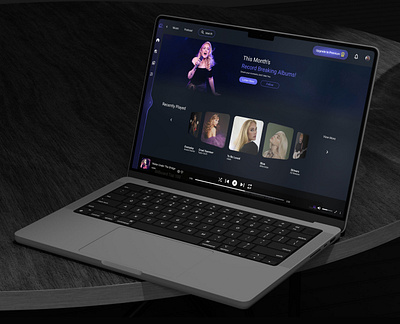 Music Streaming Website appdesign artistpage cleanui digitaldesign explorepage mobiledesign musicapp musicdiscovery musicstreaming personalizedrecommendations productdesign responsivedesign seamlessexperience songdetails teamproject uiuxdesign userexperience userprofiles webdesign