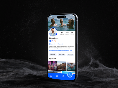 Travelling App User Profile | Daily UI #006 app app ui application best concept design discover idea iphone mobile ui popular profile screen tour travel trending trip ui viral