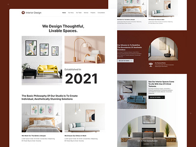 Interior Design Landing Page application architecture design branding design graphic design header illustration illustrations interior design landing page saas trending ui uiux ux web web app web design website website design