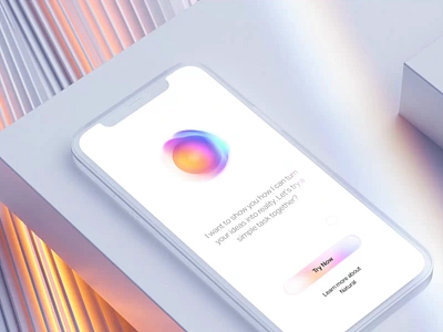 Natural AI app onboarding design by Gleb Kuznetsov 3d ai animation app artifficial assistant branding c4d design home ios logo mobile motion natural onboarding sphere ui ux voice