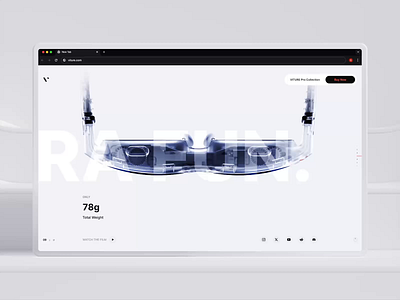 Official Viture branding and website by Gleb Kuznetsov 3d animation branding clean dark glases graphic design landingpage logo motion graphics slider sound ui viture wave website white xr