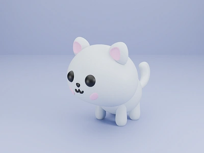 3D Cute Minimal Little Cat 3d 3d animal 3d animals 3d cat 3d design 3d illustration 3d modeling blender cute animals cute cat illustration landing page ui ui design ux design web design