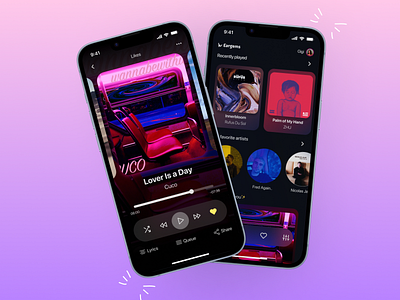 Eargems music player app - Daily ui design app app design application daily ui figma mobile app music app music player ui ui design