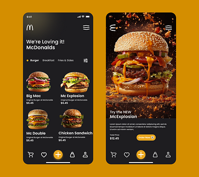 McDonalds Mobile UI Design branding food hompage design food mobile app product design ui uiux