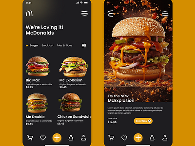 McDonalds Mobile UI Design branding food hompage design food mobile app product design ui uiux