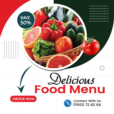 Social Media Food Post Design graphic design