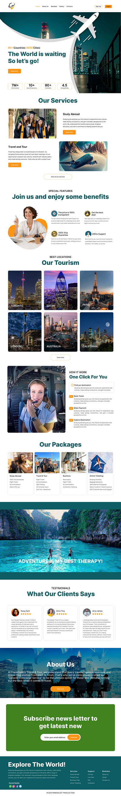 Traveling Agent Landing Page