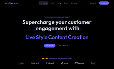 Veehivelabs Landing Page