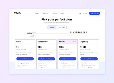 Pricing Page for SaaS Platform design ui web