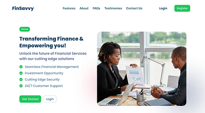 Finsavvy - Fintech Landing Page