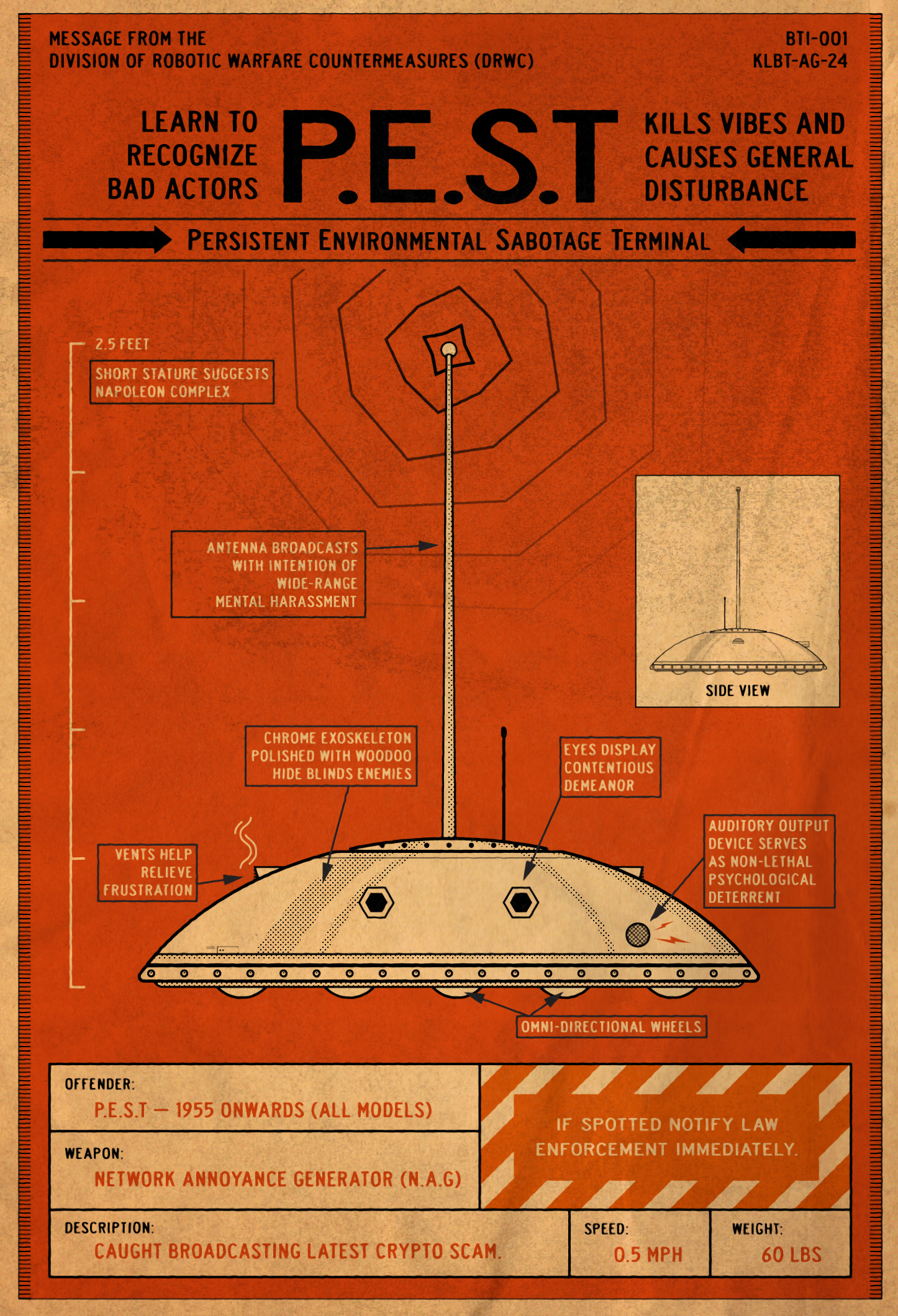 P.E.S.T Control antenna broadcast graphic design illustration propoganda robot signal