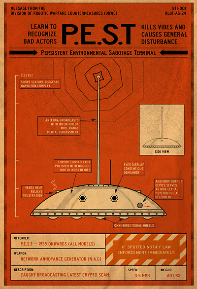 P.E.S.T Control antenna broadcast graphic design illustration propoganda robot signal