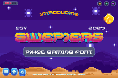 Swepiers – Pixel Gaming Font branding design display font fun games gaming illustration kid modern new pixel play typeface typography ui vintage web