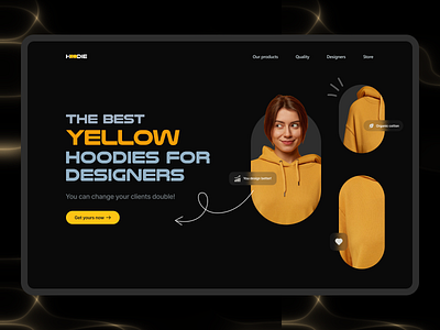 Hoodie landing page! brand cloths design figma hero hooide landing ui ux website yellow