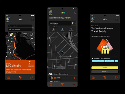 Mingle Transit App app design mascot motion design motion graphics product design ui ux