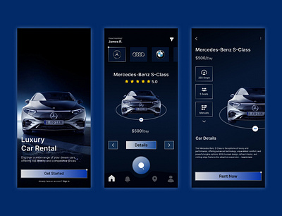 Rent A Car App UI Design audi bmw car ferrari lexus mercedes mitsubishi nissan rent rent a car toyoto ui ui design user interface uxui