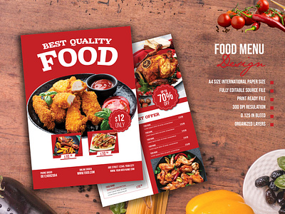 Restaurant food menu design template. chicken fry chicken wings fastfood menu food shop menu hot food menu indian food