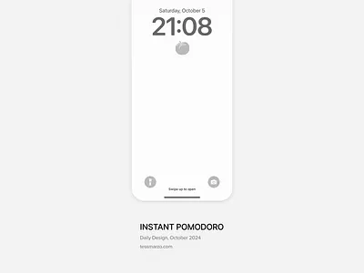 Instant Pomodoro 3d animation branding design digital design experience design graphic design ios motion graphics ui ux widget