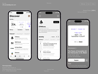 Social Activity activity ai circle design event mobile social ui web3