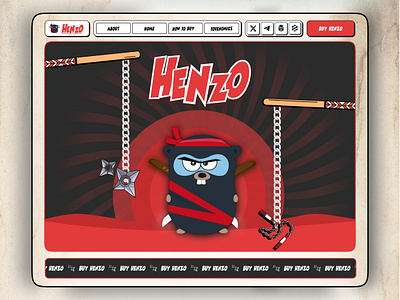 $Henzo | Fan Meme Coin Website art chracter crypto fan page fan token meme meme coin solana token trend web3 website