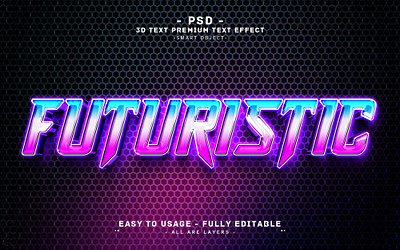 Futuristic'' 3D Editable PSD Text Effect Style 3d 3d text effect style action branding design effect glowing 3d illustration letter effect neon 3d text rgb text futuristic visual 3d text