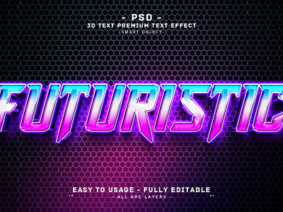 Futuristic'' 3D Editable PSD Text Effect Style 3d 3d text effect style action branding design effect glowing 3d illustration letter effect neon 3d text rgb text futuristic visual 3d text