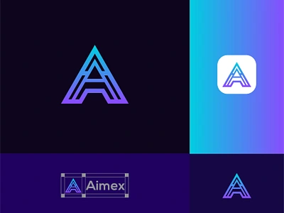 Aimex Lettermark Design - Unused a lettermark a logo a monogram abstract logo app logo brand design brand identity branding icon it logo lettermark logo logo for sale mark monogram tech logo technology logo type typography unused logo