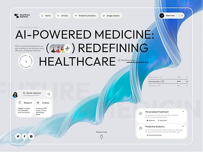 AI Healthcare Design UI 3d ai healthcare ai vision appointments cancer diagnosis doctor healthcare illness prediction interface landing page medical medical startup medtech modern design prediction startup ui ux webdesign wellness