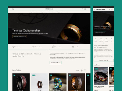 Luxury E-Commerce Store Design conversion ecommerce hero jewellery landing page luxury mobile modern responsive rings ui