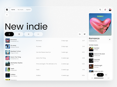 Music player clean design minimal modern music simple ui ux