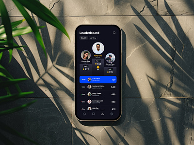 QUIFY - Leader Screen Mobile App blockchain darkmobileapp darkmode leaderboard mobile mobileapp new quizapp trending uidesign web3