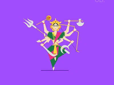 Maa durga | Navratri dandiya design designs god god illustration graphic design hindu hindu god illustraion illustration art illustrator kaali maata maa durga motion graphics navratri navratri special shiv