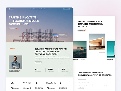 Nubuilt Architecture Agency Website Design agency architect landing page architecture architecture webdesign branding building creative design figma founder illustration interior design interior designer landing page minimal modern ui ux web platform