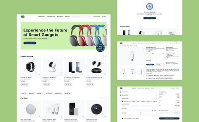 Ecommerce Website card cart design ecommerce gadgets landing page online store payment shopping smart devices smart gadgets store ui ui design uiux user experience user interface user interface design website website design