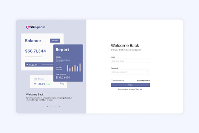 OmniExpense | Login and SignUp Page branding ui ux website