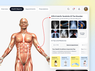 Dashboard Design | Health Report | SaaS & UI UX 3d body model admin dashboard ai ai in healthcare crm design dashboard figma focotik health dashboard health monitoring healthcare dashboard hospital management medical app design medical ui design medical ux patient data visualization saas ui ux design web app website design