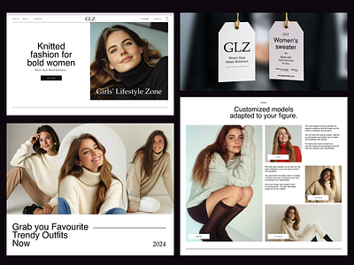 GLZ bento bento grid branding clothing fashion girl graphic design idea site store ui ux uxui web woman