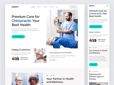 Chiropractor And Physical Therapy Website Design chiropractic chiropractic clinic chiropractor clinic doctor healthcare landing page medical orthopedic physical therapy physiotherapist physiotherapy rehabilitation ui ux web design website wellness