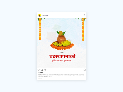 Ghatasthapana Post branding dashain design ghatasthapana instagrampost postdesign socialmedia ui