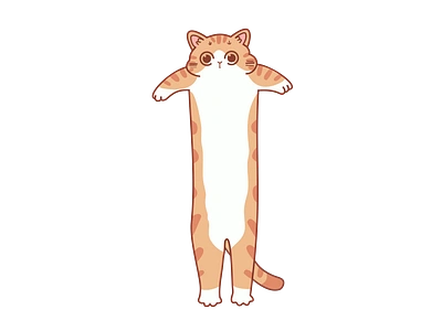 Standing Proud - Long Cat Vibes adorable aesthetic animal cartoon cat cute drawing funny illustration kitten kitty memes meow orange cat pet lover pets standing cat street cat tabby cat vintage