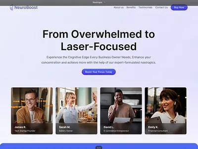 NeuroBoost animation design figma hero landing page minimal motion graphics ui ux web