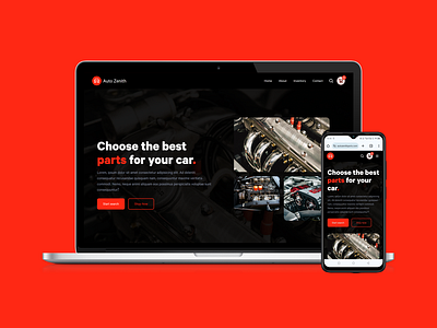 Autozenithparts.com landing page car parts css e commerce html uiux