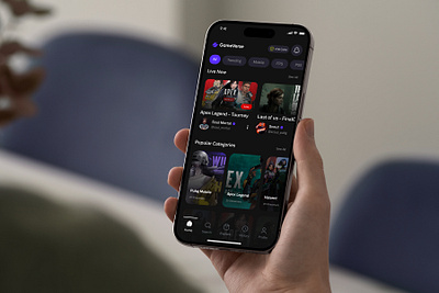 GameVerse - Game streaming App concept design figma game streaming iphone mobile app design play stream streaming streaming platform ui video platform video streaming