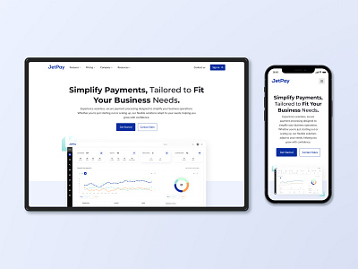 JetPay - Landing Page Design for Fintech Startup blue branding business clean design figma fintech landing page logo minimal responsive stripe ui ui design ui kit ui library uiux ux web web design