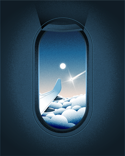 Inktober 2024 - Day 13 - Horizon inktober 2024 meteor artwork meteor illustration plane artwork plane illustration plane window illustration sky artwork sky illustration vectober 2024