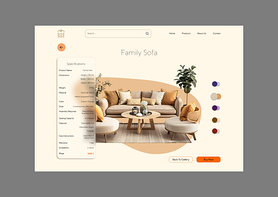 furniture website furniture website landing specification list ui web design