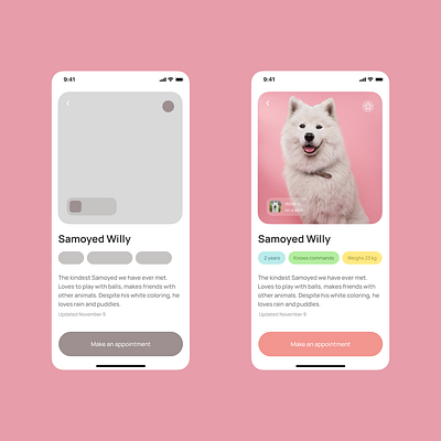 Pet Shelter Mobile App IOS appdesign appdevelopment appprototype appui designinspiration designsystem interactiondesign ios iosapp iosui iphone iphoneapp minimalui mobileapp mobiledesign mobileinterface mobileux uidesign uiux uxdesign