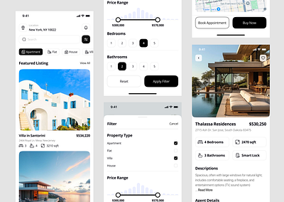 Real Estate Mobile App Design android app designer app design booking buy card filter mobile app product designer property real estate real estate app realestate realestate app rent ui ui design